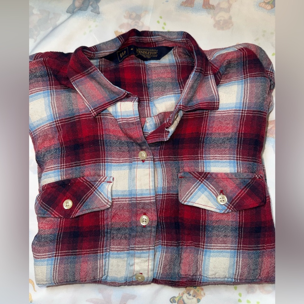 Gap x Pendleton Soft Flannel Plaid Shirt Size M Button Front Long Sleeve Womens